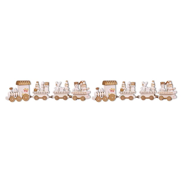Kearding Madera Navidad Tren Decoración Camión Juguete Clásico Festival Fiesta Adorno Al aire libre Año Nuevo Regalo Niñas Adultos Type5 NO5