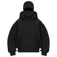 thumbnail image 2 of UngA Balaclava Hoodie Jacket for Women Men, Y2K Zip Up Fashion Outerwear Double Layer Hooded Sweatshirt, Winter Hip Hop Streetwear (Black,XL), 2 of 6