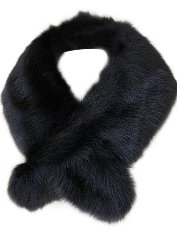 Topumt Women's Winter Fake Faux Fur Scarf Wrap Collar Shawl Shrug ...
