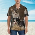 thumbnail image 4 of Daiia Cat Family Hawaiian Shirt for Men Gentle Cotton Regular Short Sleeve Casual-XX-Large, 4 of 9