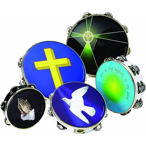 Remo Fiberskyn 8" Single Jingle Tambourine with Heavenly Light Graphic (Teen/Adult)