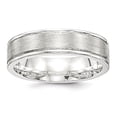 thumbnail image 5 of 925 Sterling Silver 6mm Brushed Fancy Band Ring Size 10.5, 5 of 7