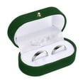 thumbnail image 1 of Caja de anillos de terciopelo Uxcell, pequeño estuche de joyería de viaje, mini soporte para anillos, organizador de almacenamiento para mujeres y niñas, propuesta de boda, compromiso, verde, 1 of 7