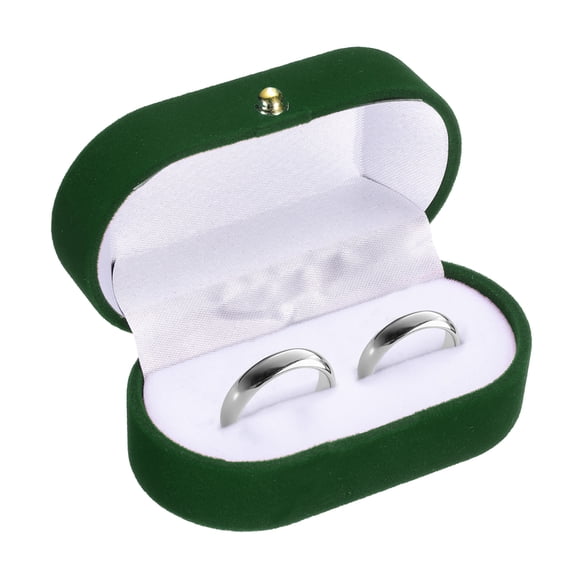 Uxcell Velvet Ring Box, Small Travel Jewelry Case Mini Ring Holder Jewelry Organizer Storage Case for Women Girls Wedding Proposal Engagement, Green