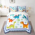 thumbnail image 2 of Homewish Cartoon Dinosaur Child Twin Bedding Sets 7-Piece, Cute Animal Wildlife Bedding Comforter Set, Floral Tree Plant Reversible Sheet Sets, Ultra Soft Bedroom Decor, 2 of 7