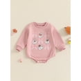 thumbnail image 2 of Infant Baby Girls Halloween Outfits Ghost Letter Long Sleeve Sweatshirt Romper Bodysuit Fall Holiday Clothes 0-24M, 2 of 8