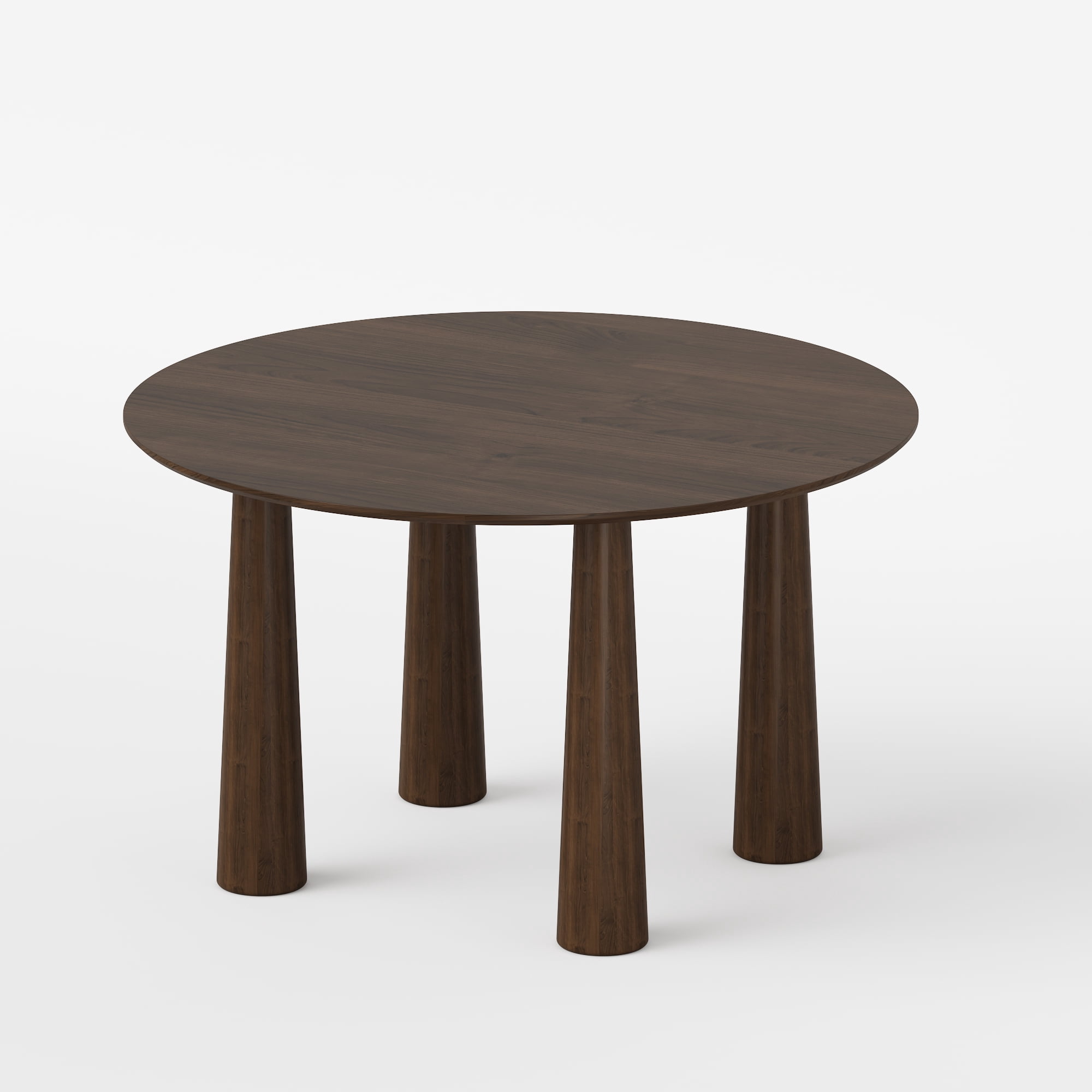 MAYEERTY 52x52x30 Modern Round Dining Table, Mid-Century Wood Kitchen Table, Walnut ​