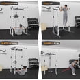 thumbnail image 2 of Power Cage with LAT Pulldown, Multi-Functional Power Rack with J-Hooks, Dip Handles, Landmine Attachment and Cable Pulley System, Weight Cage for Home Gym,Black+White, 2 of 10