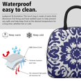 thumbnail image 3 of Obrewu Blue and White Pioneer Flower Lunch Bag for Adult, Insulated, Leakproof, Oxford Cloth, 3 of 7