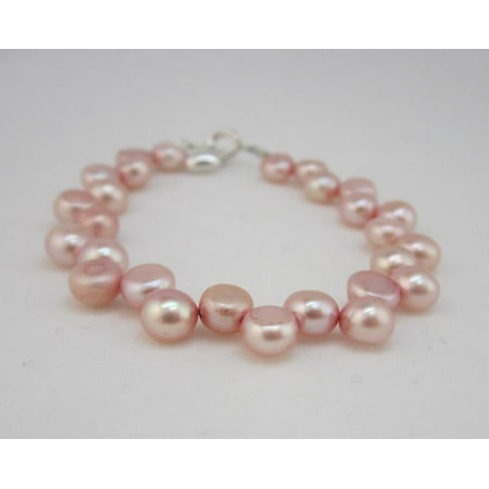 - Pink Freshwater Pearls Beaded Bracelet