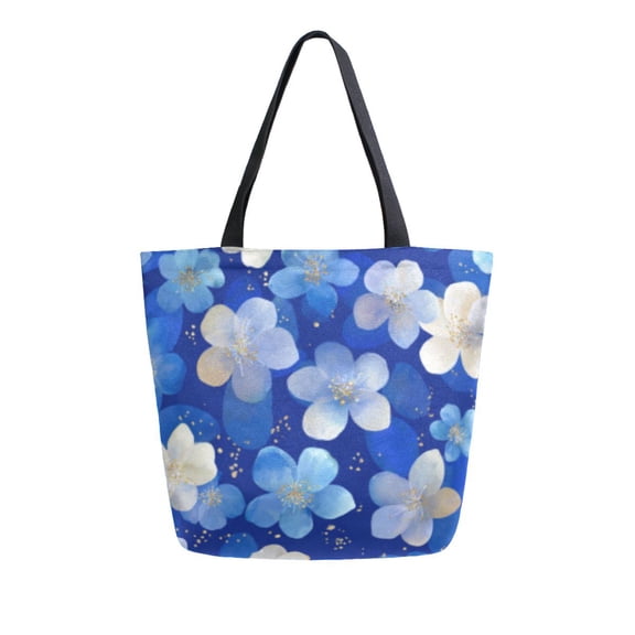 DIXRUYEE Tote Bag Women Weekender Travel Bag Shoulder Handbag Blue Floral Dreamscape Printed