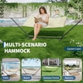 thumbnail image 4 of Memoryfield 2 Person Portable Double Hammock with Pillow and Adjustable Steel Stand, Outdoor Hammock for Patio, Garden, Beach, Backyard, Beige, 4 of 6