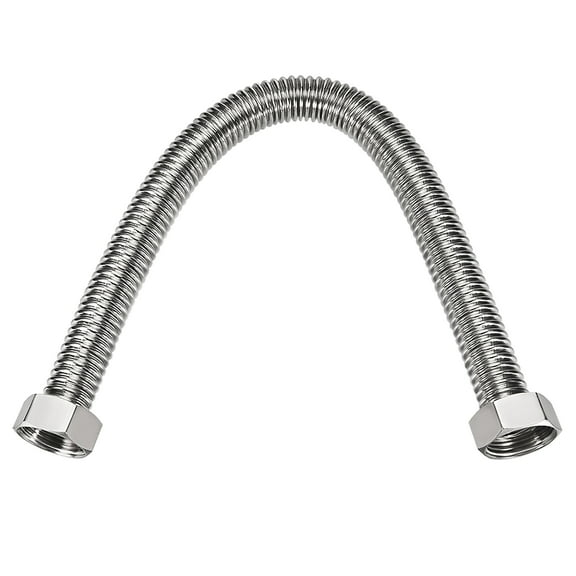 Uxcell 19.7" Stainless Steel Corrugated Flexible Water Line G1 Female Thread Connector with Washer