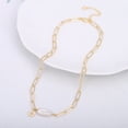 thumbnail image 7 of Chunky 18k Gold Plated Chain Choker Necklace Freshwater Biwa Pearl Pendant CZ Starburst Charm Statement Jewelry for Women 16’’, 7 of 7