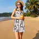 thumbnail image 3 of Fotbe Cartoon Bear Brown Vestido de Verano sin Mangas para Mujer – Vestido Midi Línea A, Estilo Camiseta Floral, Vestido Playero Casual y Fluido, 3 of 7