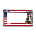 thumbnail image 1 of Metal Patriotic License Plate Frame with USA Flag and Statue Design, Standard Size for Cars, Trucks, SUVs, RVs, Rust-Resistant with Pre-Drilled Mounting Holes, 1 of 5
