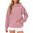 thumbnail image 1 of Womens Oversized Hoodies Waffle Sweatshirts Fall Fashion Pullover Sweaters Winter Clothes Pink L, 1 of 9