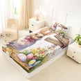 thumbnail image 4 of Erosebridal Colorful Easter Eggs Kids Twin Sheet Sets,Rustic Farm Animal Bunny Multicolor Flowers Bedding For Girls 3 Pieces, 4 of 6