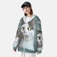 thumbnail image 3 of Fotbe Funny Cat Chaqueta con Protección Solar UPF 50+ para Hombre y Mujer, Camisa con Capucha y Bolsillos-Small, 3 of 7