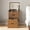 Style F, variant on 3 in 1 Vanity Desk with Mirror and Lights,Small Make Up Vanity Set with Glass Desktop,Compact Makeup Vanity with 3 Drawers & Stool,Flip Top Makeup Dressing Table for Bedroom,Walnut