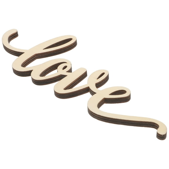 FRCOLOR Blank Wood Sign Love Letter Pure Handmade Decoration Money Packaging Beige