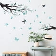 thumbnail image 2 of Watercolor Blue Flower Wall Stickers,Removable DIY Romantic Blossom Bird Tree Branch Wall Murals 3D Wall Art Stickers Home Decor for Gilrs Bedroom Nursery Rooms Living Room, 2 of 10