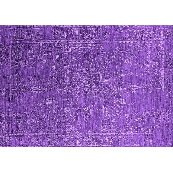 Ahgly Company Indoor Rectangle Oriental Purple Industrial Area Rugs, 2' x 5'