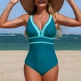 thumbnail image 4 of Yammkia Robe pour Femme Maillot de Bain une Pièce pour Femme Modeste Contrôle du Ventre Maillot de Bain Robe de Bain à devant Torsadé Tenue de Bain 2026 (Bleu, M), 4 of 7