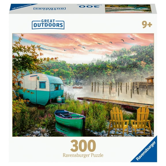 Ravensburger Great Outdoors Puzzle Series - Lakeside Camping, 300 Piece Jigsaw Puzzle
