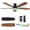 Brown, variant on Ceiling fans with Lights, 54inch RGB Low Profile Ceiling fan with Light and Remote/App Control, Dimmable, DC Reversible Motor, Noiseless, 6 Speeds,Brown Ceiling Fan For Bedroom Indoor Outdoor