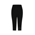 thumbnail image 4 of MSJUHEG legging capris Capri Leggings for Women Stretch Tights Womens Workout Leggings for Women's Yoga Capris Summer Gym Workout Yoga Capris Pants Black L, 4 of 6