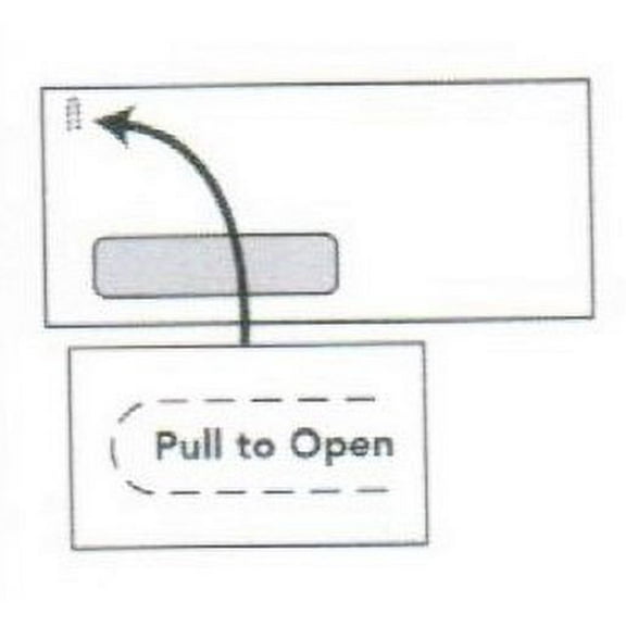 No. 10 Side Seam C Winow Envelope with Tear-ific® Tear Strip, 4-1/8" x 9-1/2", White Sulphite 24-lb Vellum Finish (SFI Certified), "Pull to Open" imprint - Box of 500 Envelopes