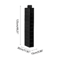 thumbnail image 3 of Hanging Shoe Organizer for Closet, Hanging Organizer for Clothes, 10 Pockets Non-Woven Fabric-Proof Shoe Clothes Hanging Storage Rack Shelf Door Wardrobe Hanger Organizer 15cm Wide-Black, 3 of 4