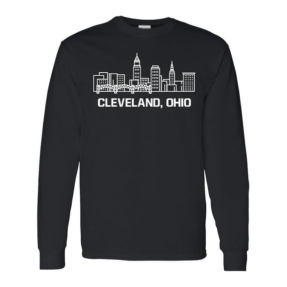 Inktastic Cleveland Ohio Skyline Long Sleeve T-Shirt