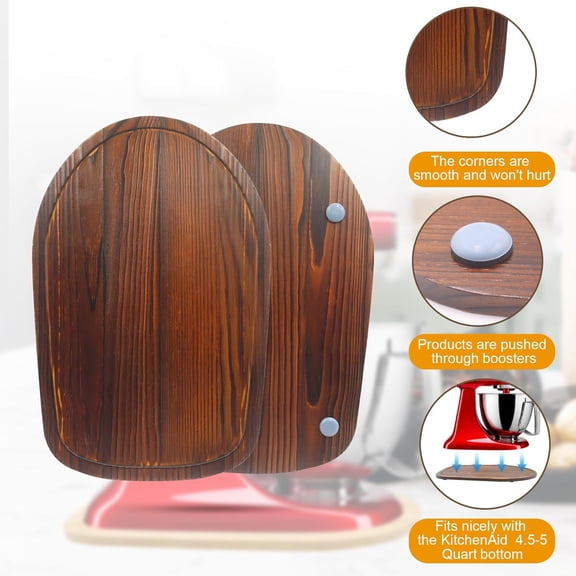 Food-Grade Wood Mixer Slider For Kitchen aid 4.5-5 Qt Bowl Lift Stand Mixer. Appliance Sliding Mat For Artisan, Kitchen Countertop Storage Accessories (Brown)