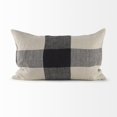 thumbnail image 2 of HomeRoots 392285 Plaid Pattern Lumbar Throw Pillow Cover, Beige & Black, 2 of 5