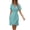 Pastel  Blue, variant on Women's Surplice Short Sleeve Mini Dress with ninety five percent polyester and five percent spandex chic look