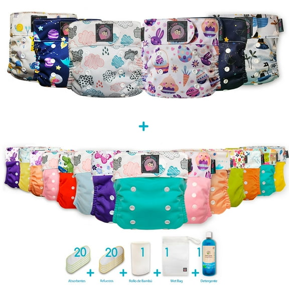 Paquete de 20 Pañales Ecológicos My Little Baby Unitalla Niña 5G