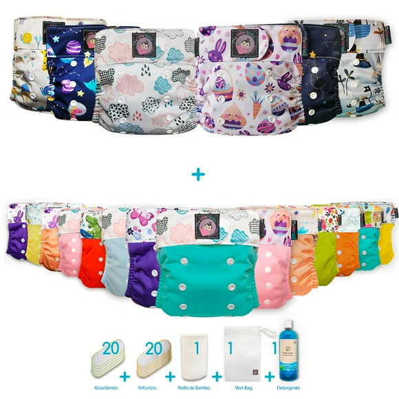 Paquete de 20 Pañales Ecológicos My Little Baby Unitalla Niña 5G