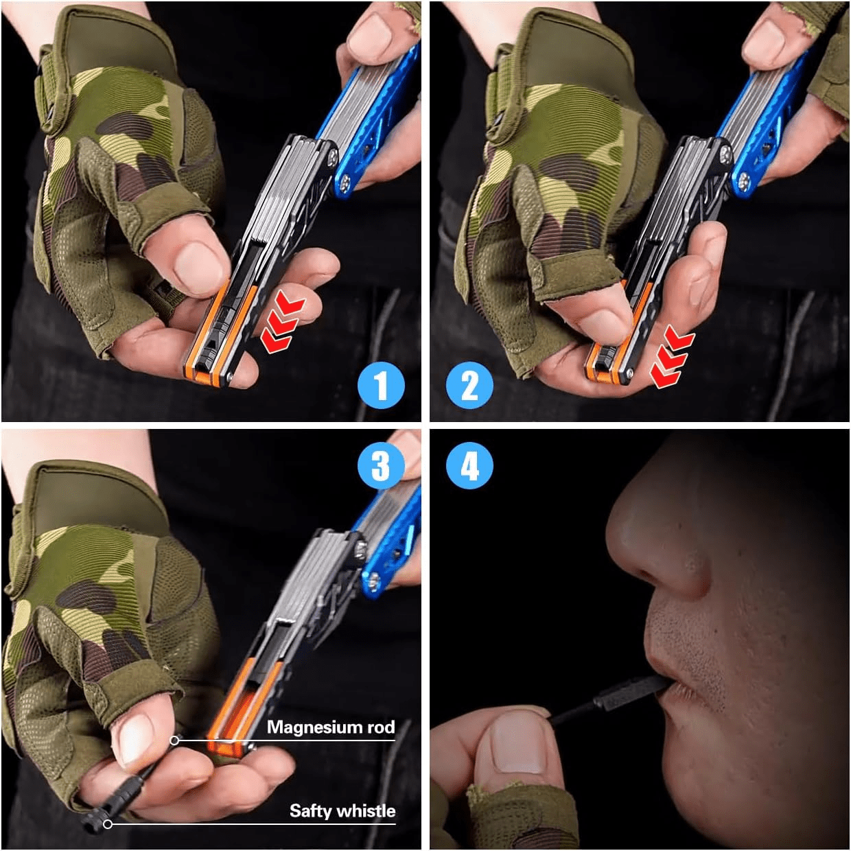 SPBTAR 18 in 1 Multitool, Professional Stainless Steel Multitool Pliers with Replaceable Alloy Steel Blades Wire Cutters, Bottle Opener, Apply to Survival, Camping & Hunting