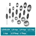 thumbnail image 2 of Juego de cucharas medidoras magnéticas de acero inoxidable con nivelador, cuchara medidora de Metal apilable para hornear, 2 of 5