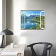 thumbnail image 4 of Canvas Print Wall Art Window View of Green Mountain Village Nature Wilderness Photography Realism Rustic Colorful Relax/Calm Ultra for Living Room, Bedroom, Office, 4 of 6