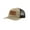 Heather Grey/White, variant on Deer Antlers Georgia Flag Laser Engraved Leather Patch Trucker Hat, Khaki/Coffee