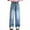 Blue, variant on Girls Jeans Pants Wide Leg Denim Pant High Waist Elastic Band Casual With Pockets Kids 6 14Y Soft Dailywear 10-11 Years