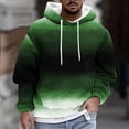 thumbnail image 5 of Fmbrln Mens Trendy Gradient Print Hooded Sweatshirts Fashion Casual Long Sleeve Pullover Tops Loose Comfy Fall Hoodies with Pockets Green 2XL, 5 of 5