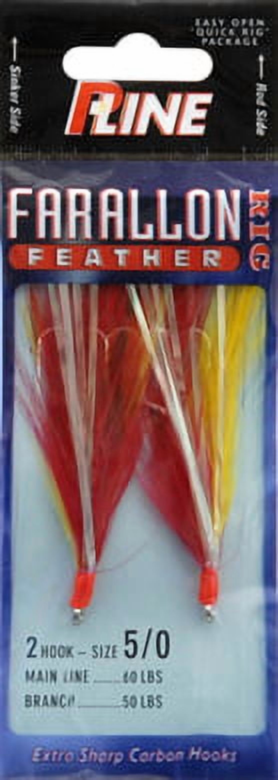(3 pack) P-Line Farallon Feather 5/0 Red/Yellow 1pk