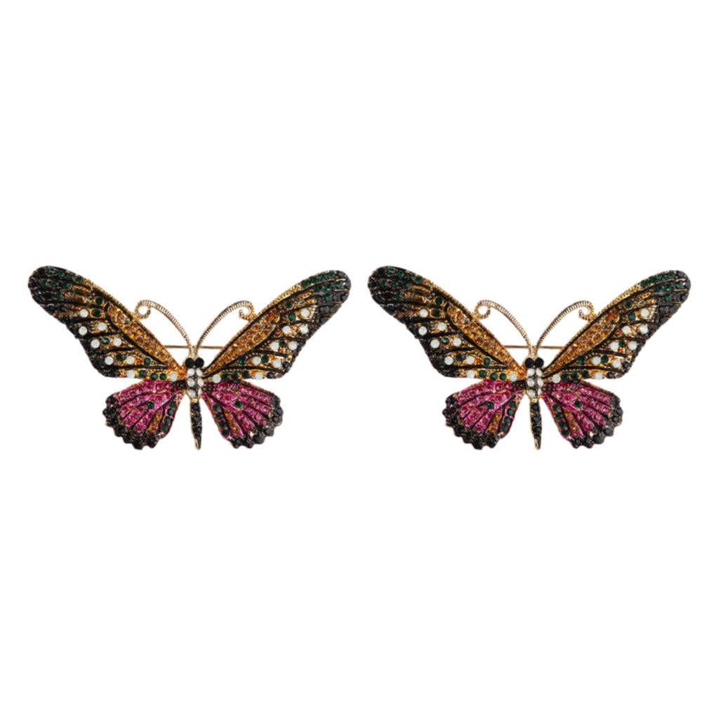 波と蝶 Baohd 1/2/3/5 Trendy Vintage Colorful Butterflies Brooch Pin For