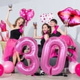 thumbnail image 2 of 1 Set de Ballons Rouge à Lèvres Numéro en Forme de Cœur Rose Étanche Réutilisable Décoration de Fête d'Anniversaire pour Femmes, 2 of 7