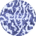 thumbnail image 1 of Ahgly Company Machine Washable Indoor Round Abstract Blue Modern Area Rugs, 3' Round, 1 of 4