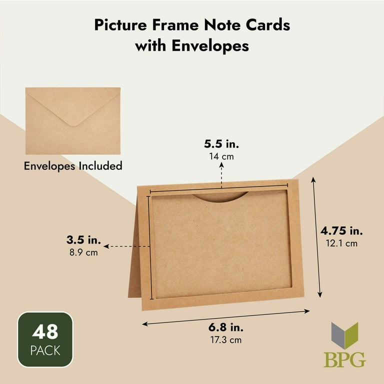Ctosree 500 Set Photo Frame Cards with Envelopes 4 x 6 Paper Picture Frames  Cardboard Photo Folders Greetings Holder Insert Invitation Cards for